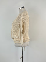 Patrizia Pepe Beige Micro-Cable Knit Cardigan - AU8/10