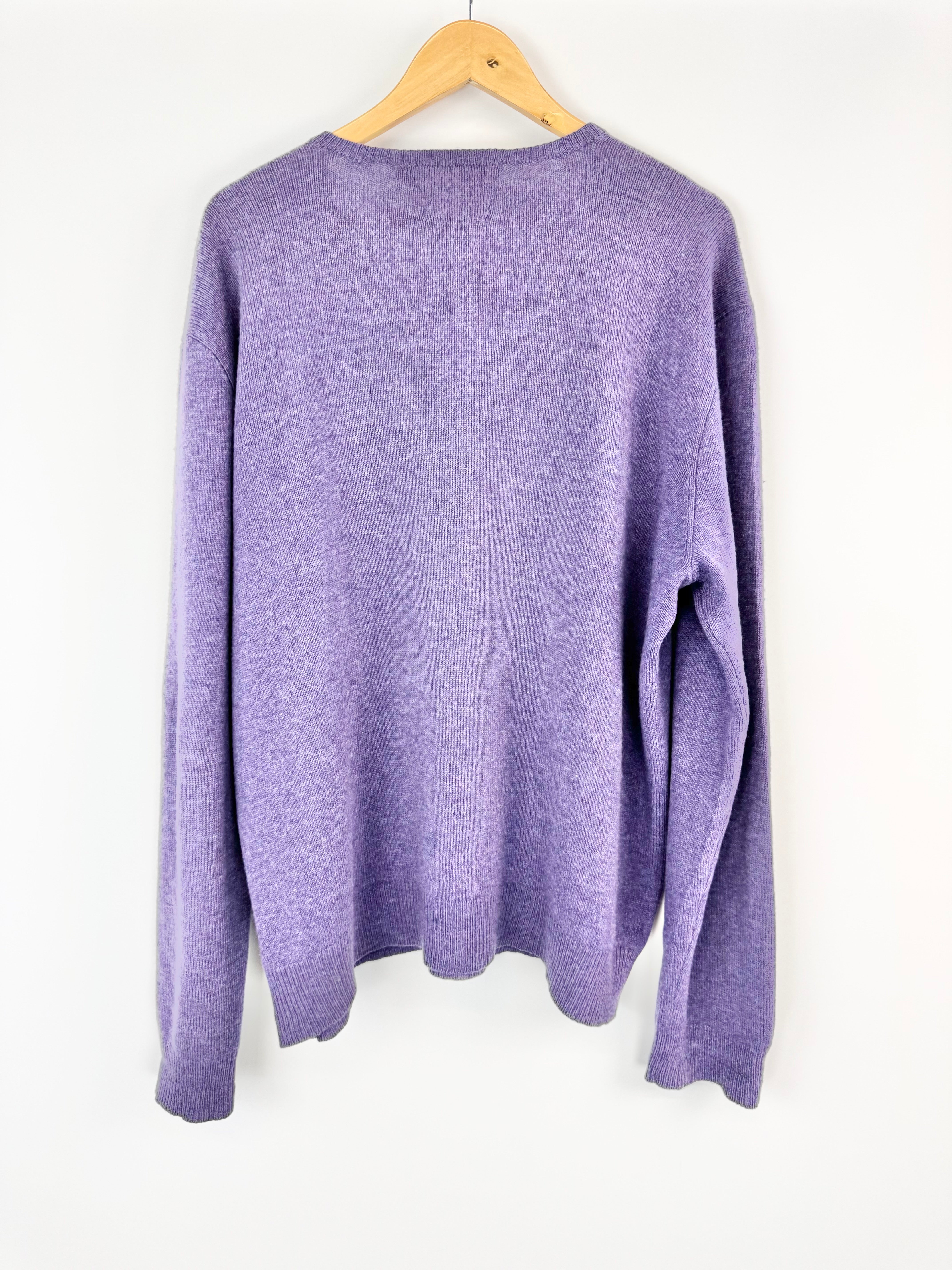 Vintage Polo by Ralph Lauren Heather Purple Lambswool Sweater - XXL