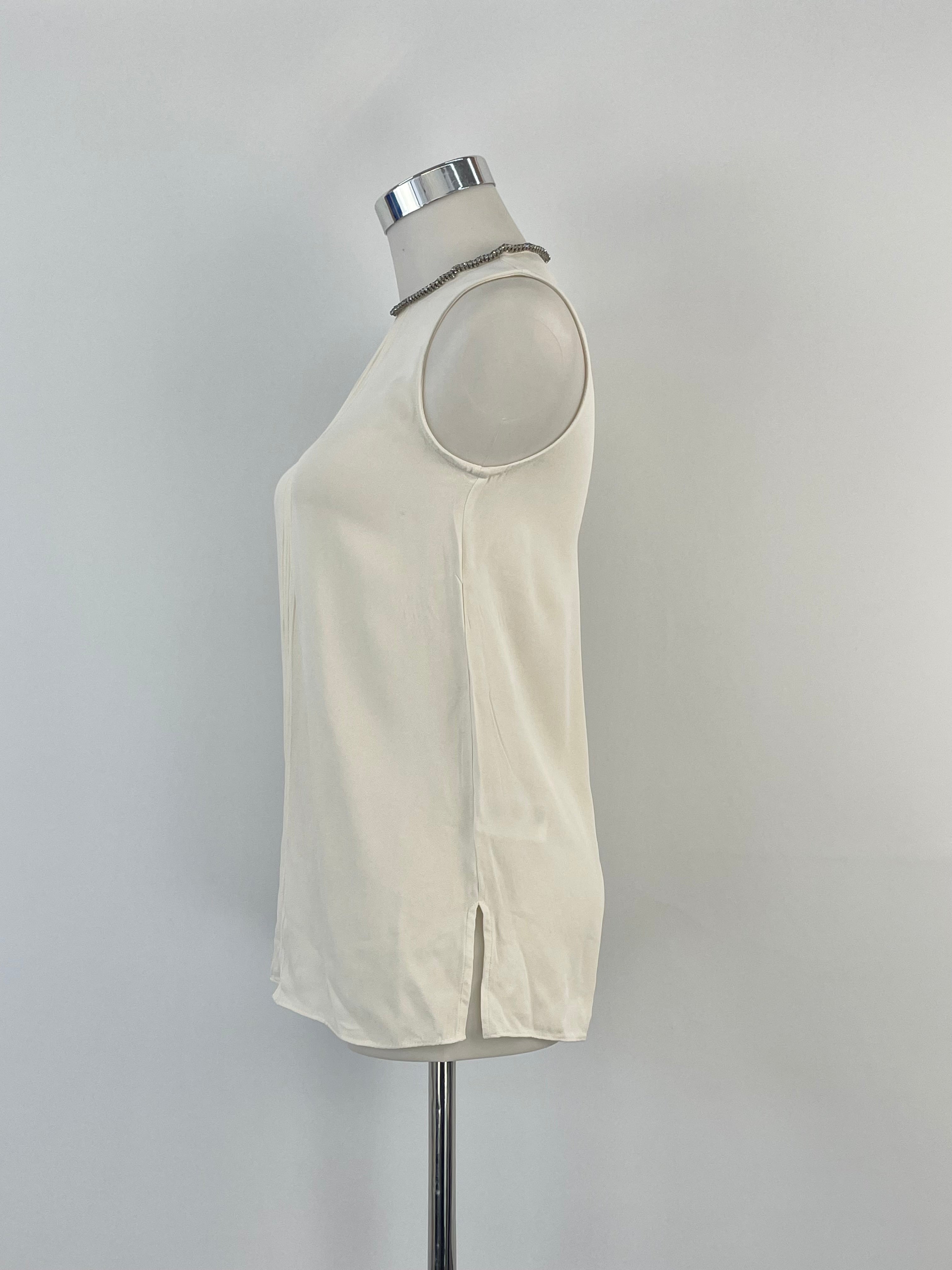 Reiss Cream 'Milla' Chain & Pleat Detailed Sleeveless Top - AU4/6