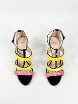 Moschino Cheap & Chic Black, Pink, Green & Yellow Patent Leather Stilettos - EU40
