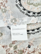 Zimmermann White Embroidered Peasant Top - AU8/10