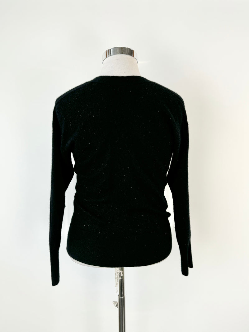 Standard James Perse Black Cashmere Cardigan - AU8/10