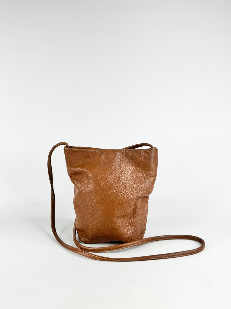 Baggu Tan Leather Cross Body Pouch