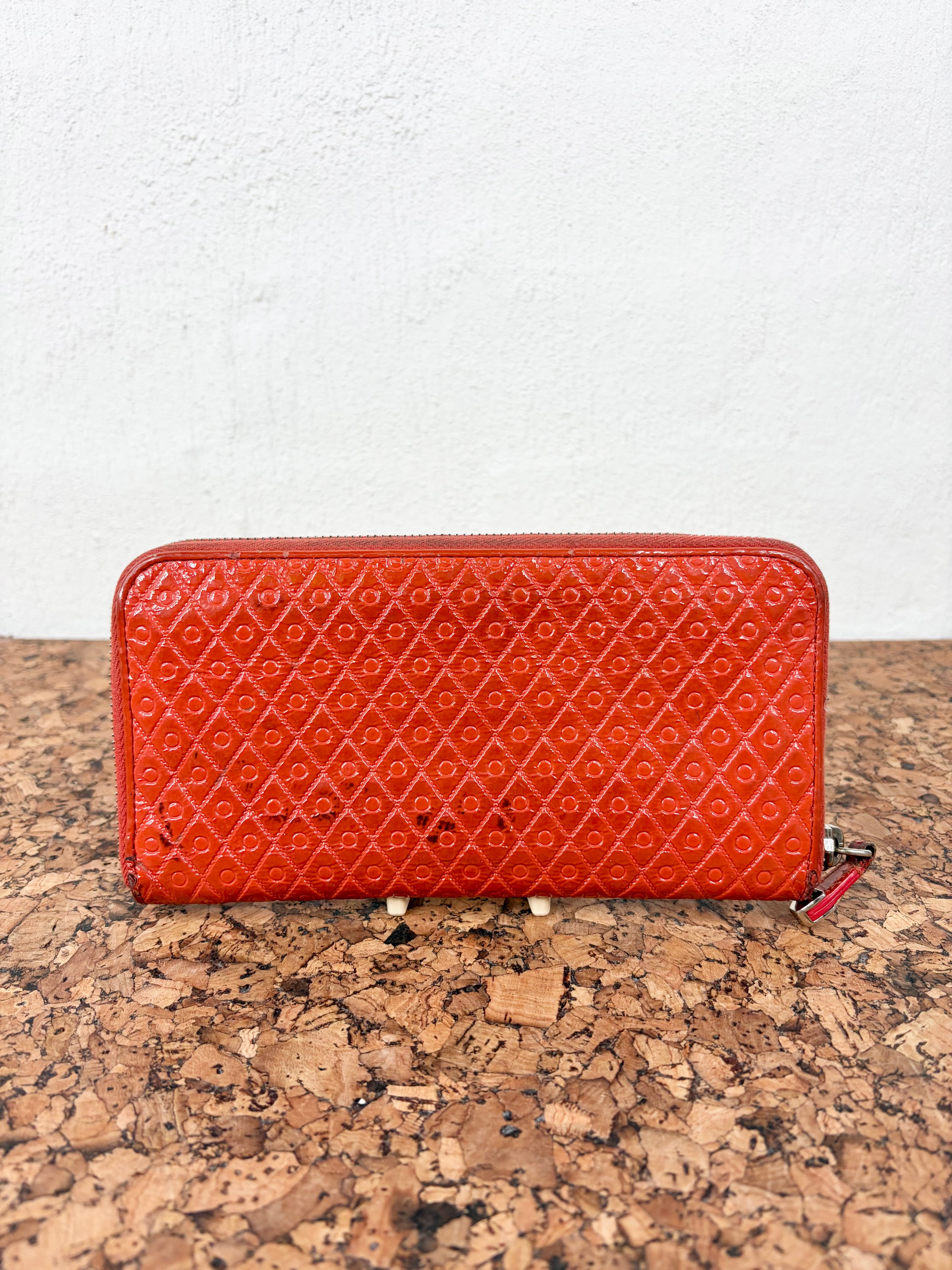 Tod's Patent Peach Leather Wallet