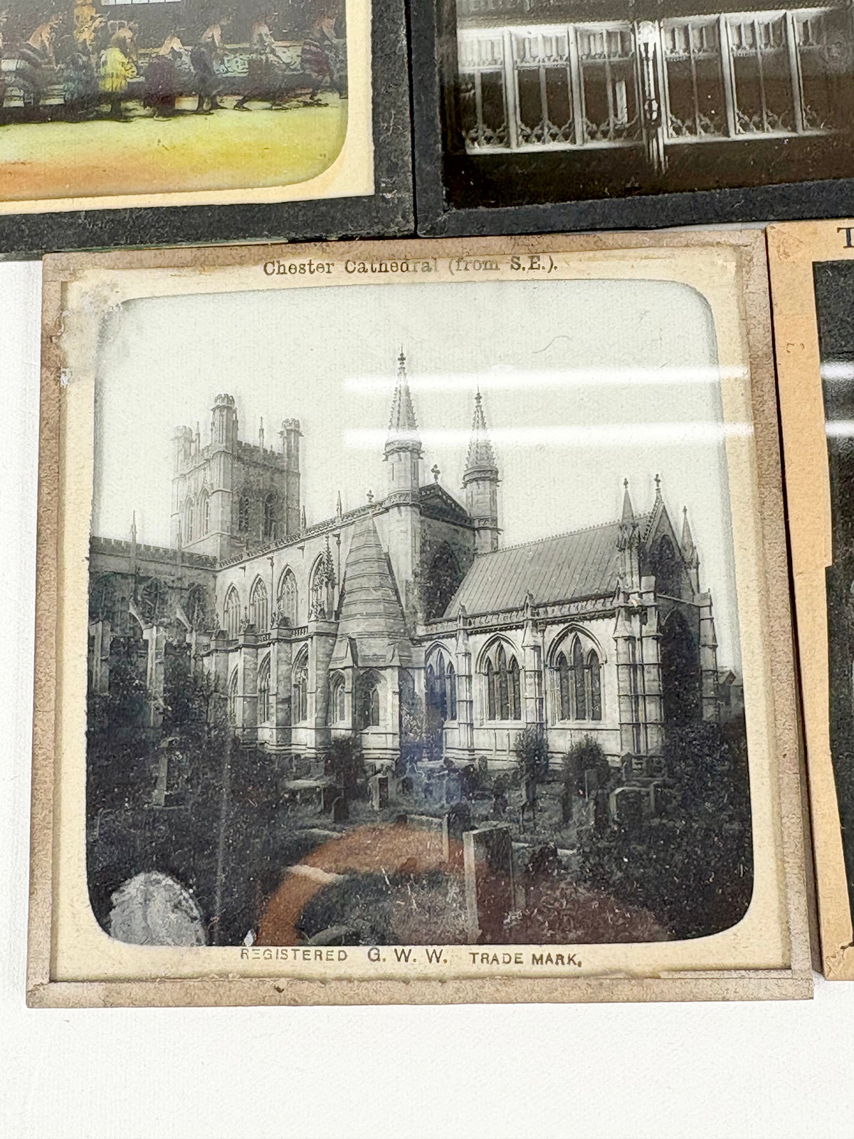 Vintage T.W. Cameron Set of 7 Glass Photo Slides