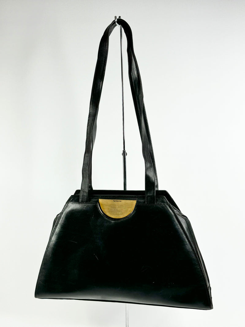 Vintage Guy Laroche Black Structured Shoulder Bag