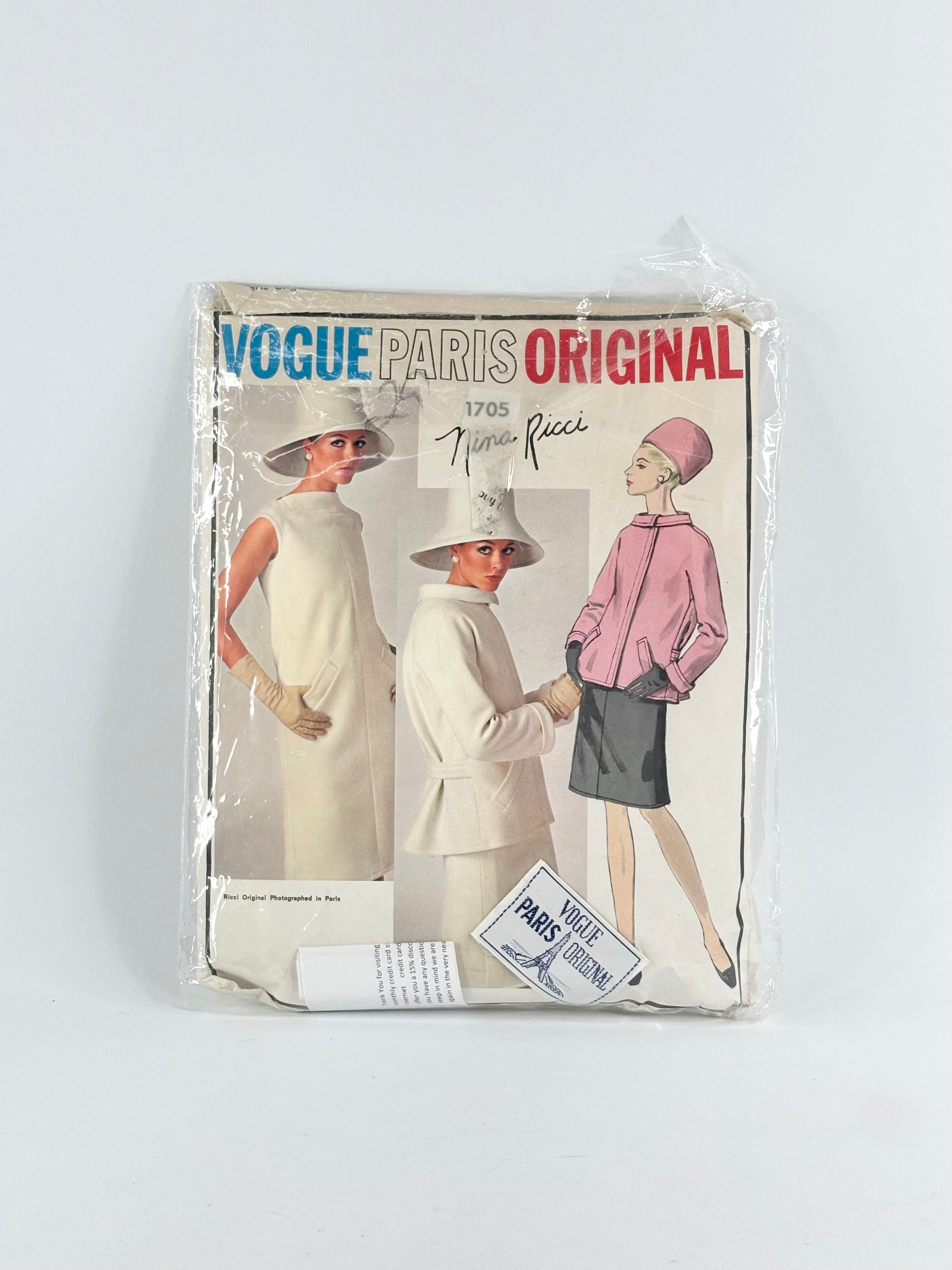 Vogue Paris Originals Nina Ricci Dress & Jacket: No. 1705 - Size 12