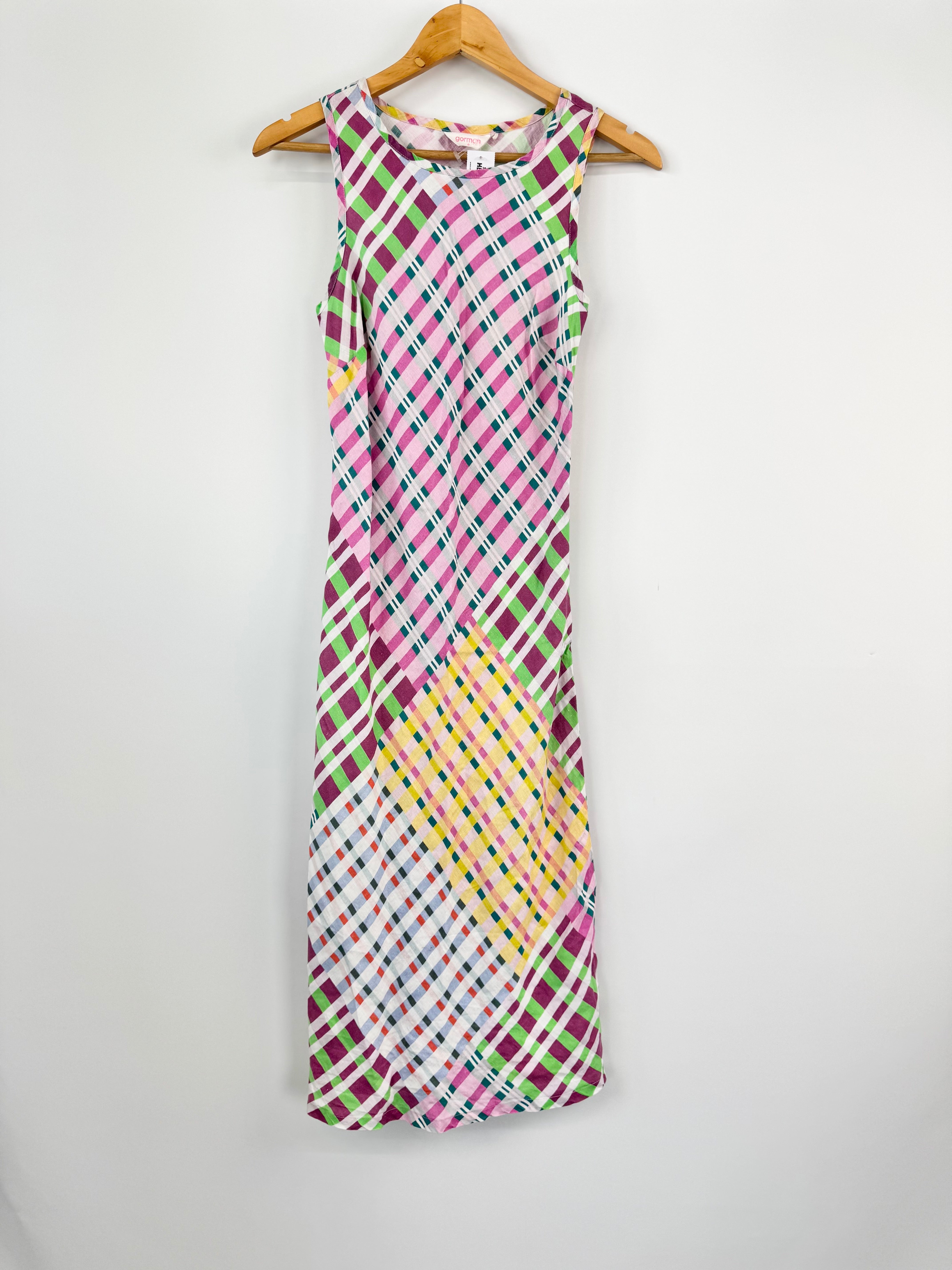 Gorman Multi Soft Pink, Green & Yellow Plaid Dress - AU6