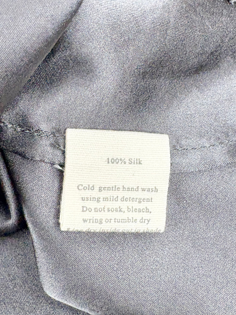 Lee Mathews Slate Grey Silk Blouse - AU8