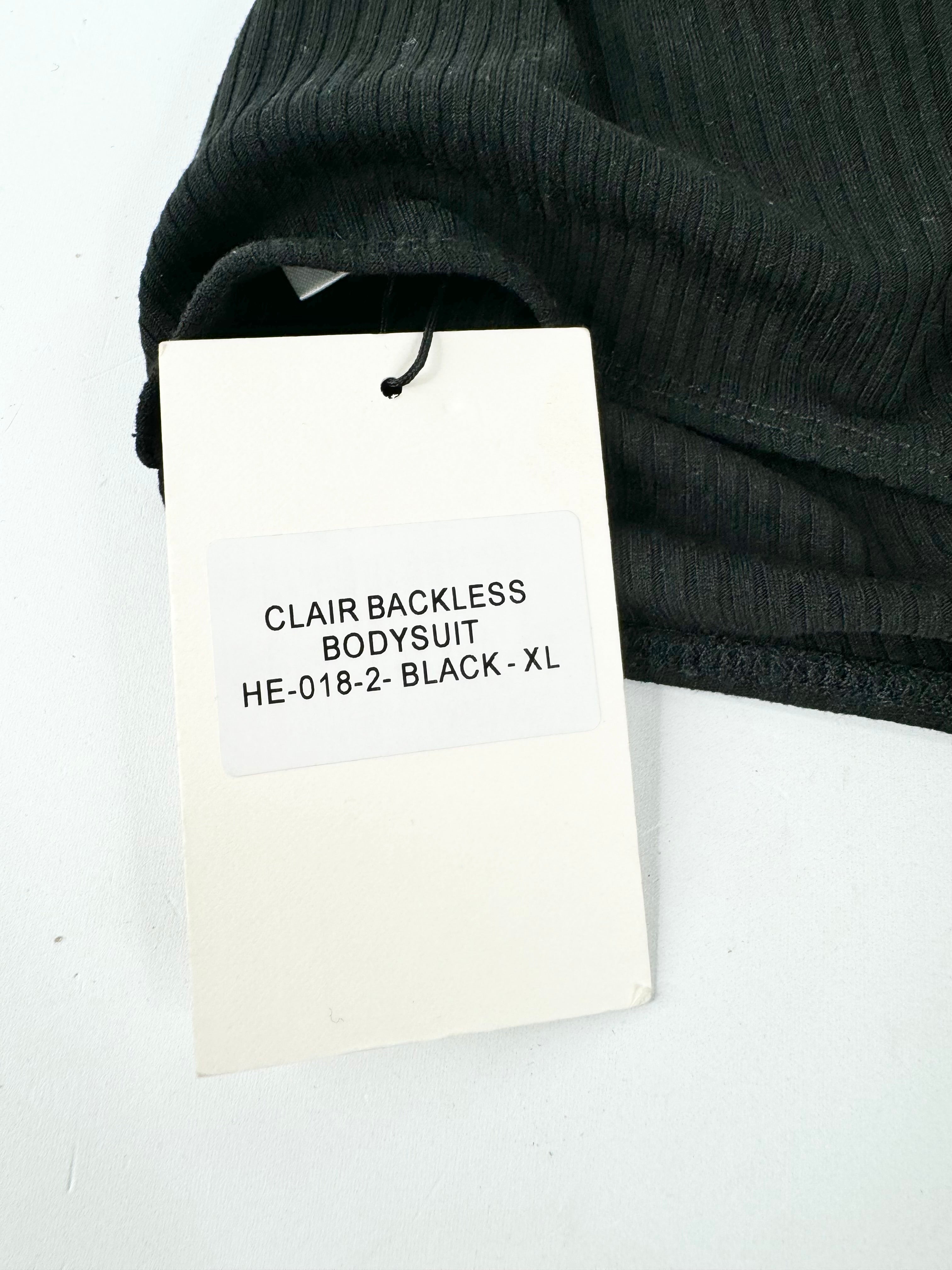Henne Black 'Clair' Backless Bodysuit NWT - XL