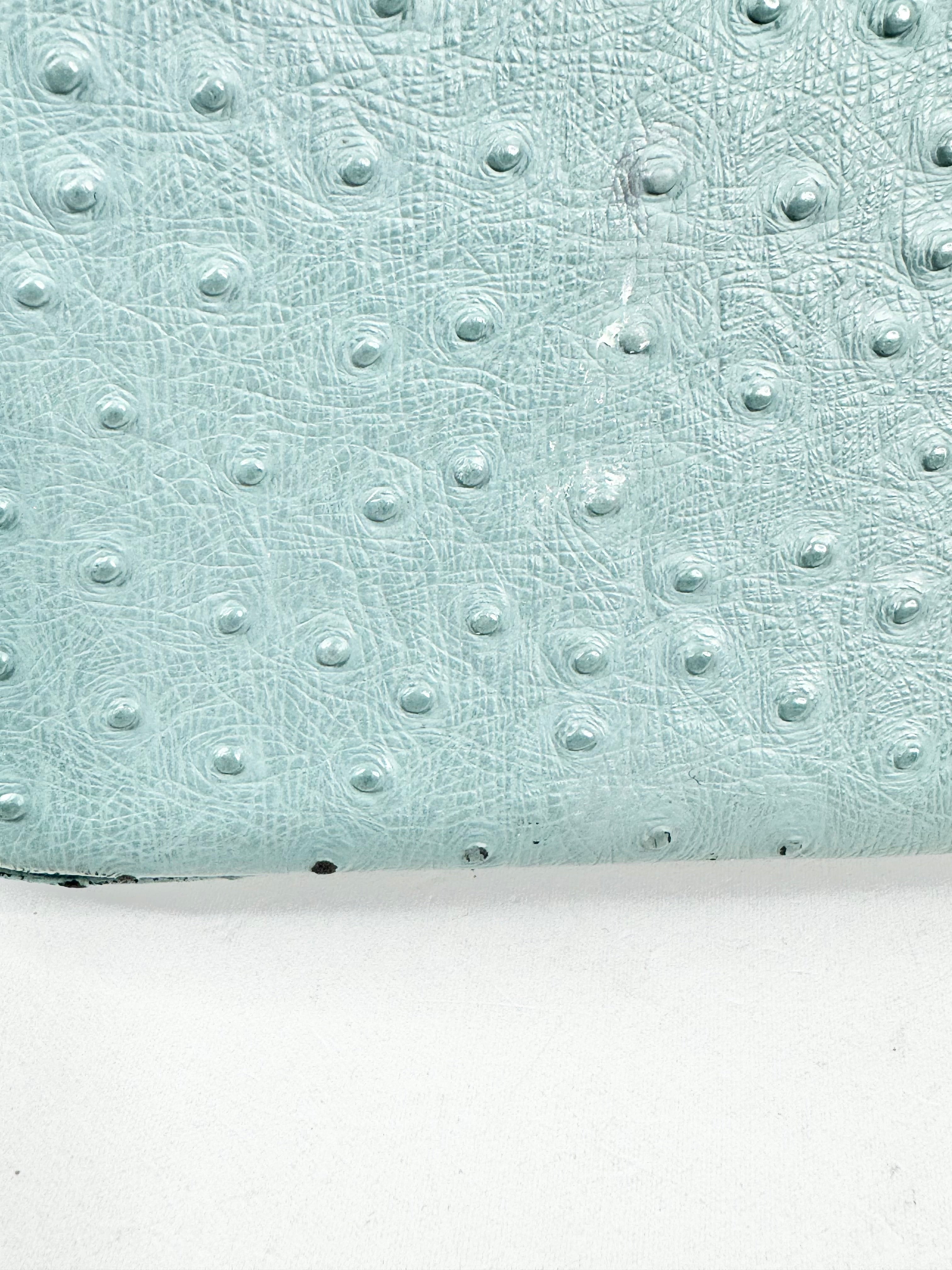 House of Hello Blue Faux Ostrich Texture Leather Bag