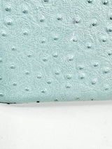 House of Hello Blue Faux Ostrich Texture Leather Bag