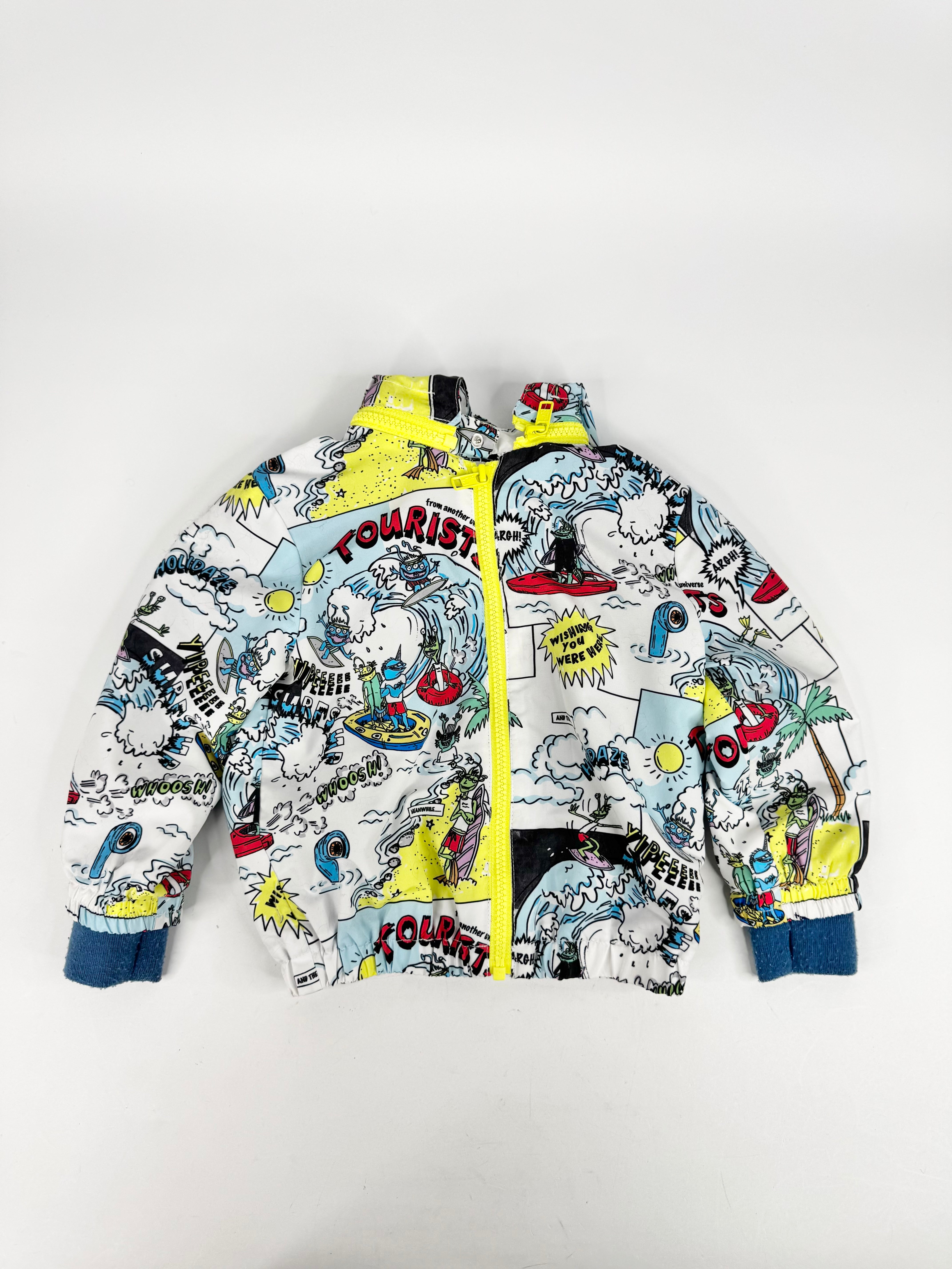 Stella Mccartney Colorful Cartoon Print Zippered Hooded Parker - Size 24 months
