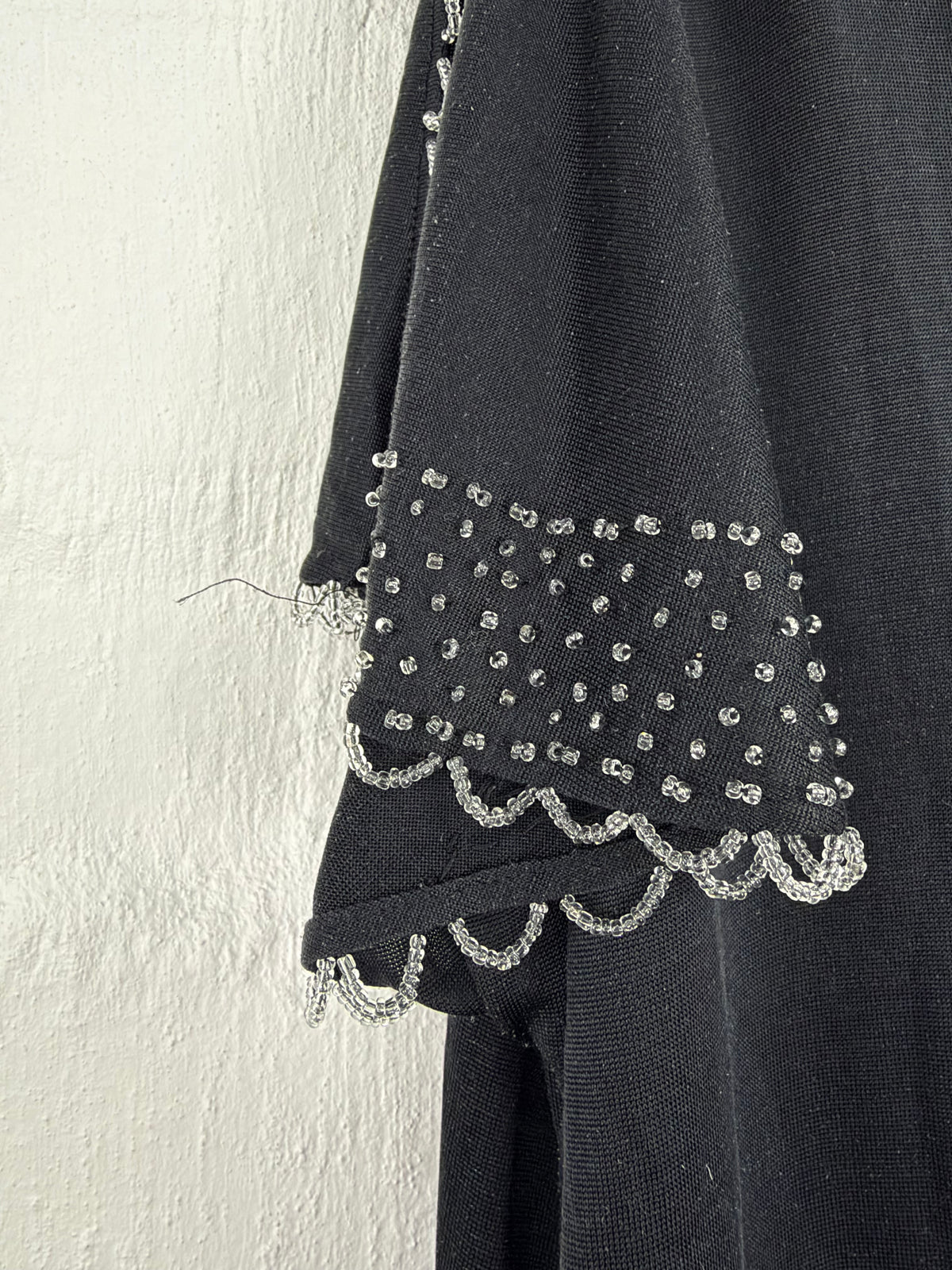 Vintage 90s Christian Lacroix 'Bazar' Black Mesh Beaded Midi Dress - AU16/18