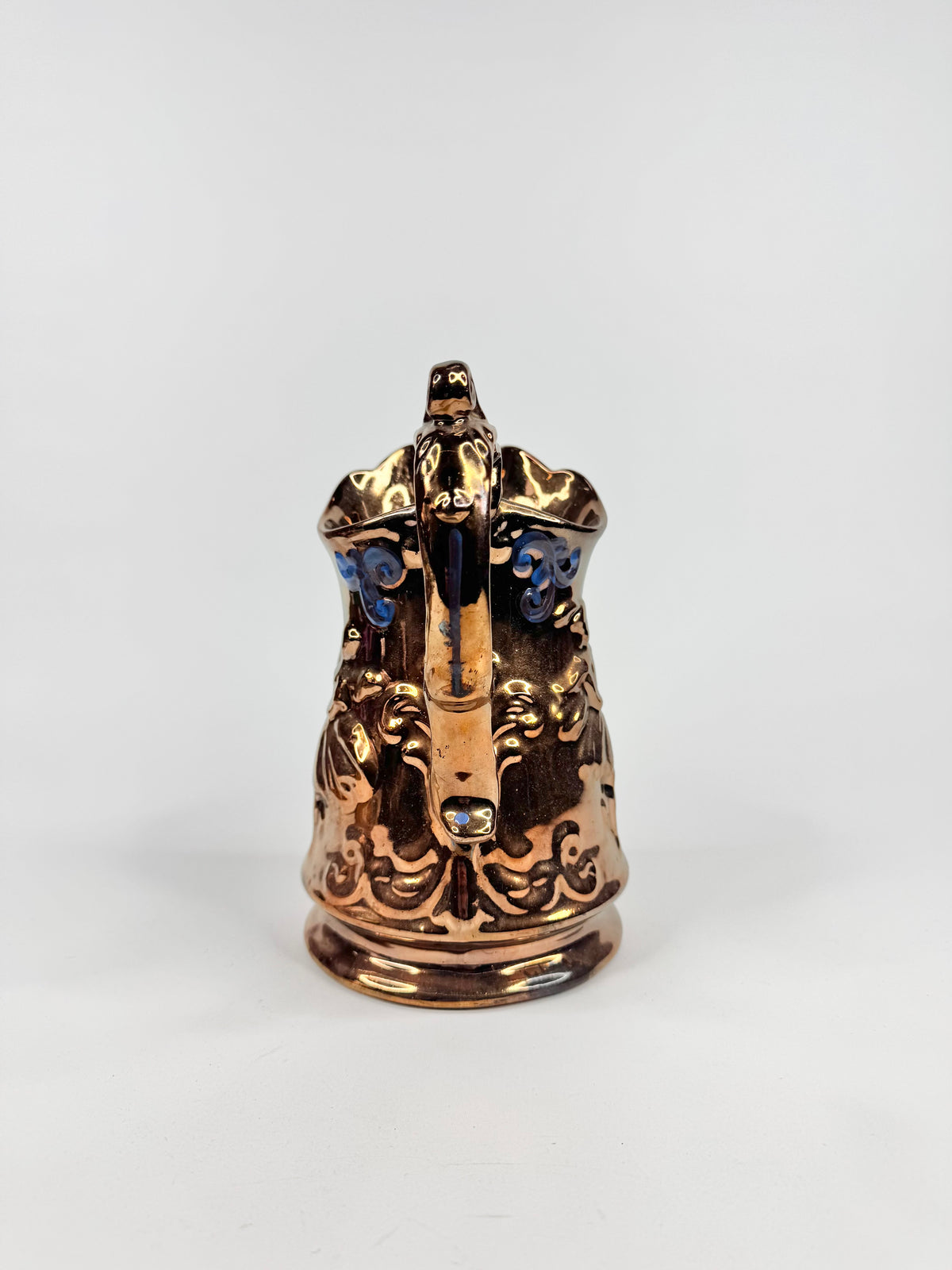 Vintage Copper Lustre Pitcher With Dancing Ballerinas