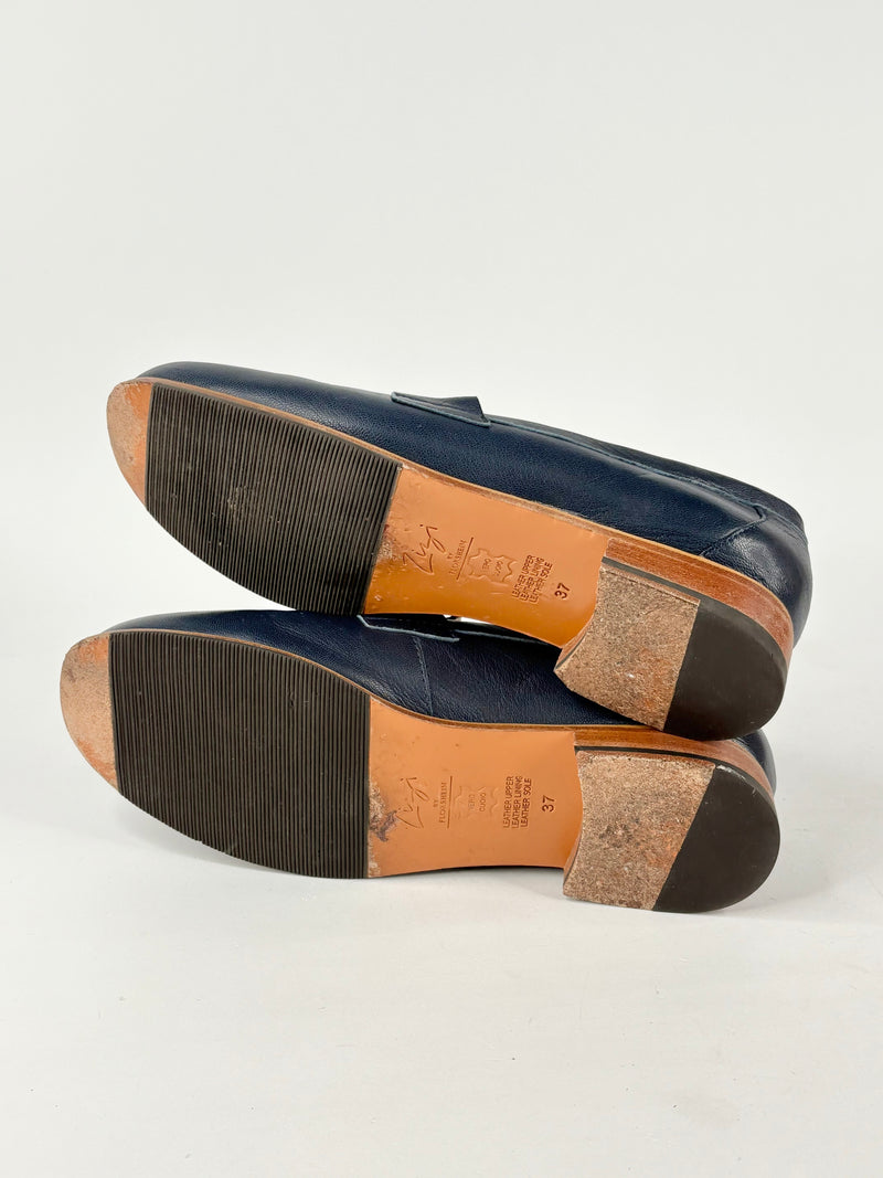Zizi by Florsheim 'Melita' Navy Blue Leather Loafers - EU37