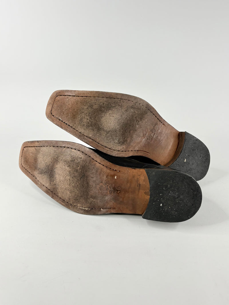 Soré Roma Black Leather Platypus-Toe Dress Shoes - EU46