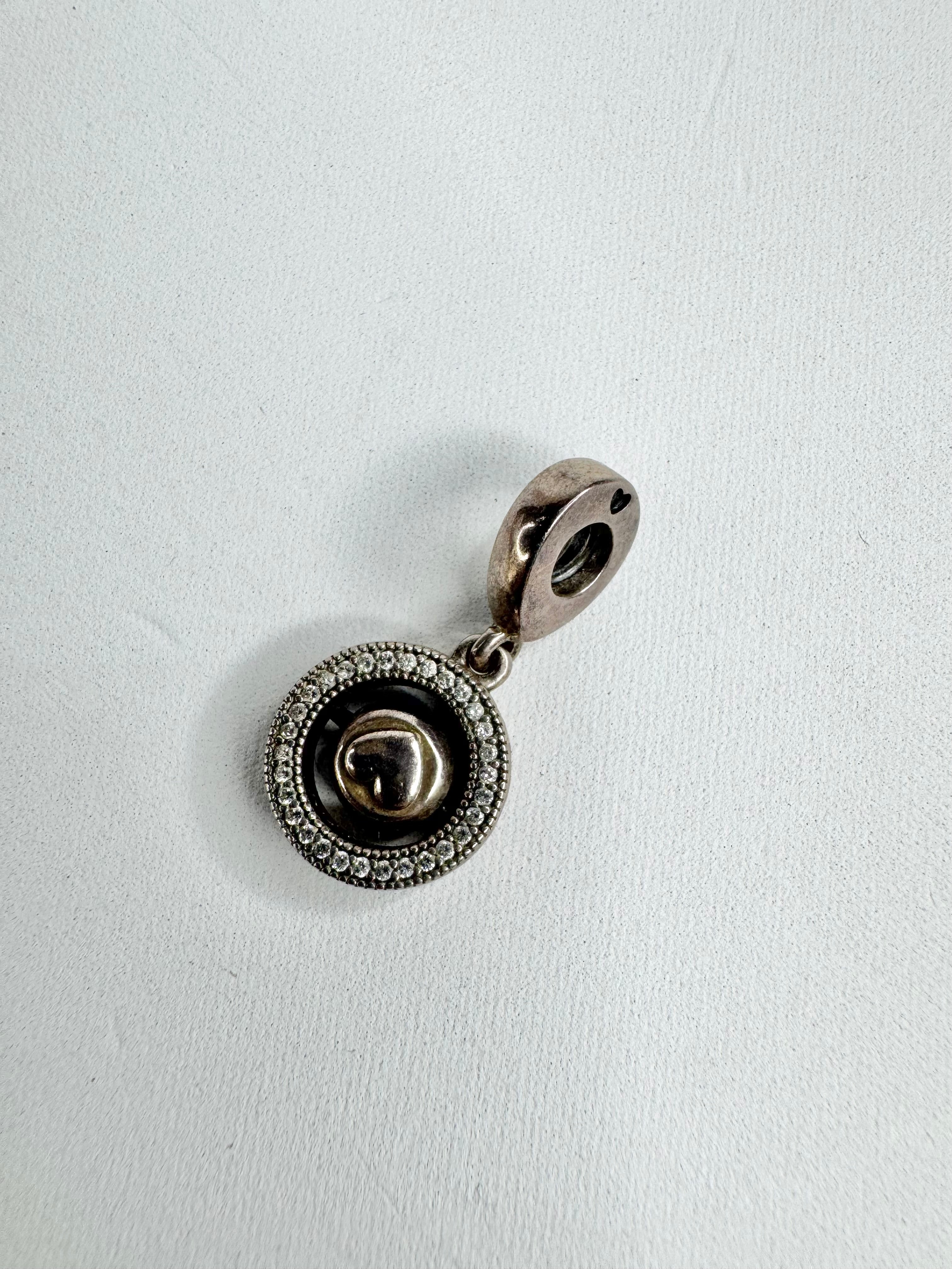 Pandora Silver Spinning Signature Dangle Charm