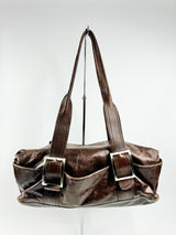 Kenneth Cole Rich Brown Leather Shoulder Bag