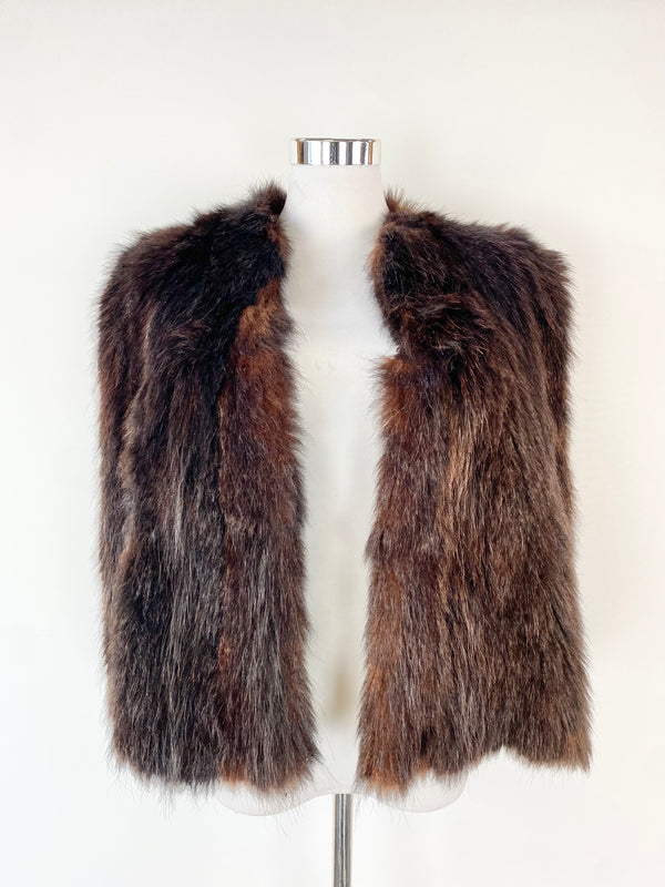 Vintage Brown Fur Cape - AU8