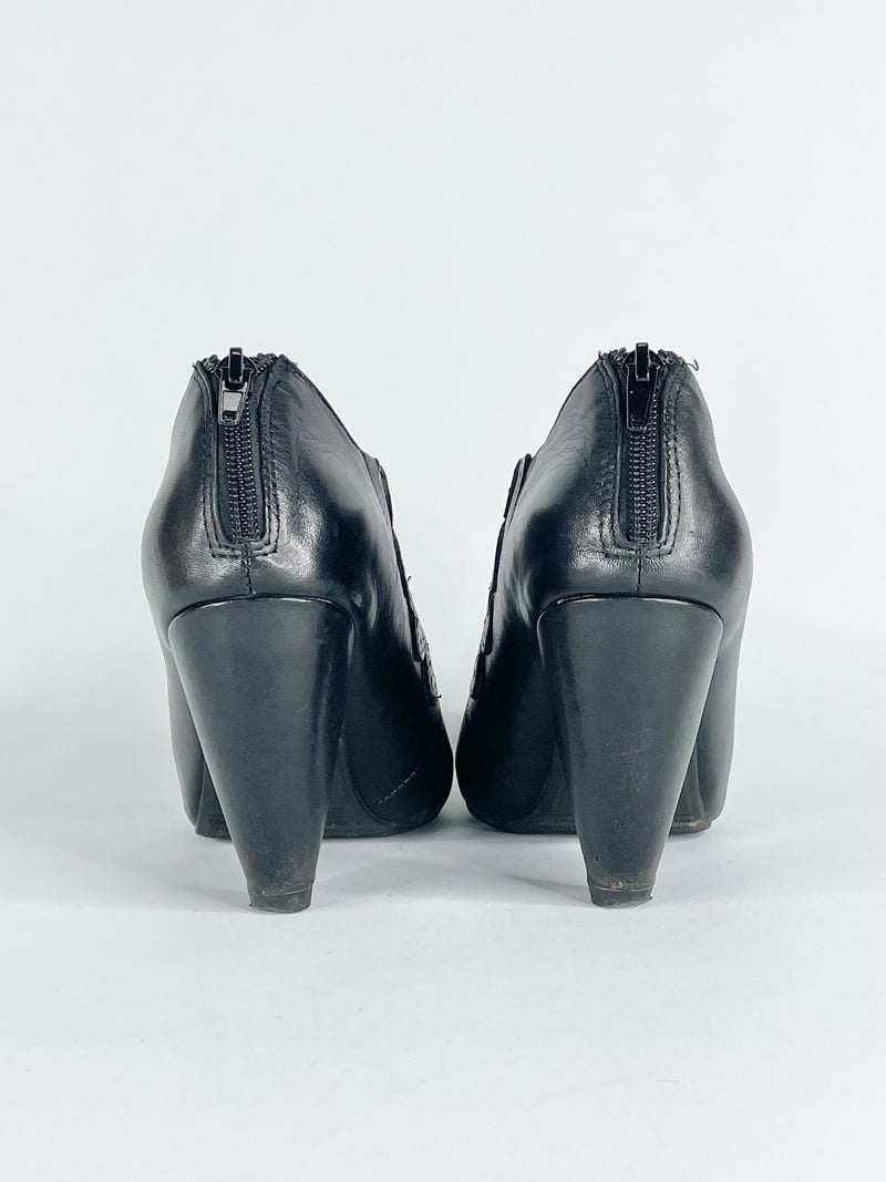 Miz Mooz Black Leather 'Sharon' Mary Jane Pumps - EU38