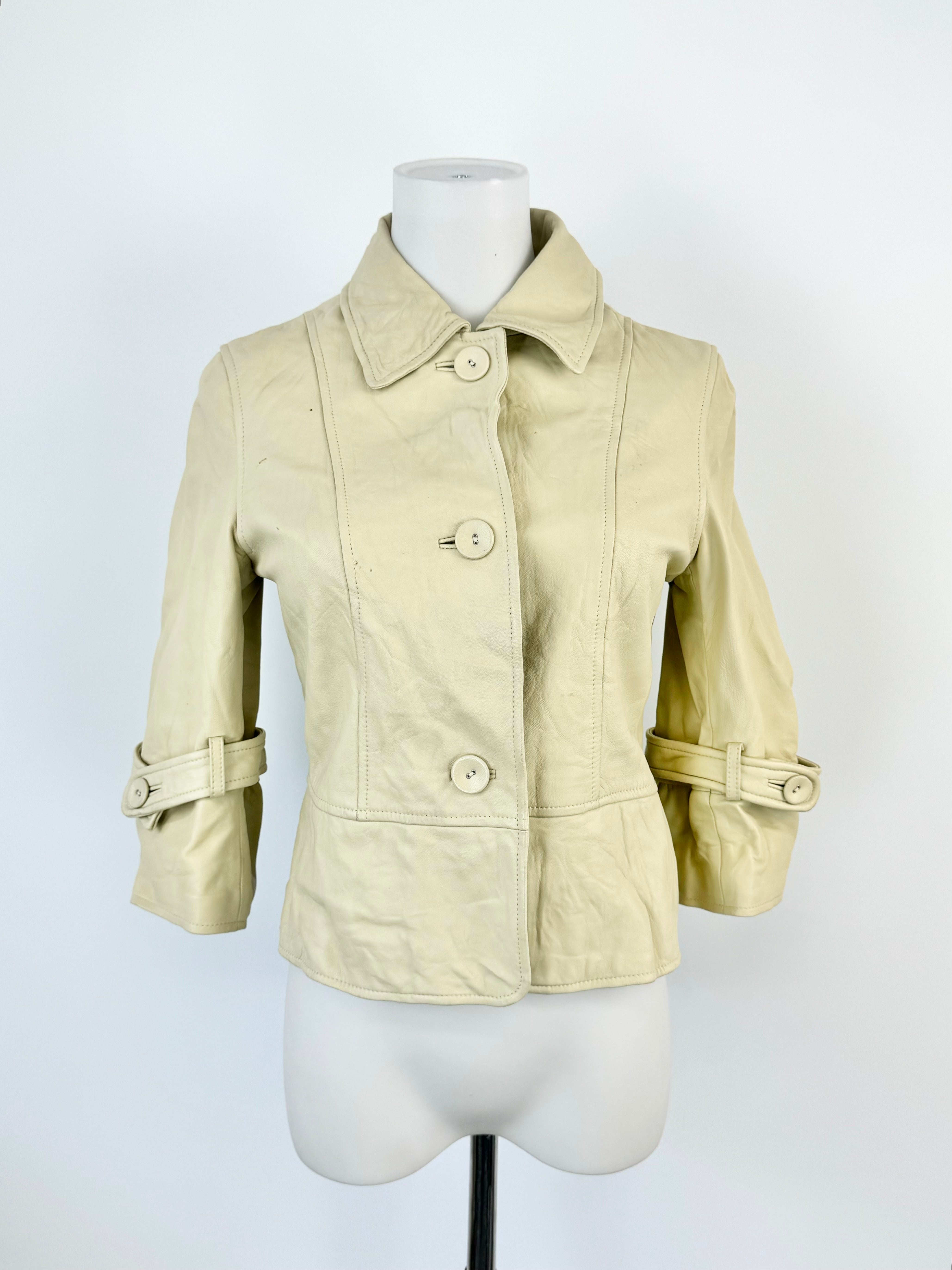 Husk Bisque Leather Jacket - AU6/8