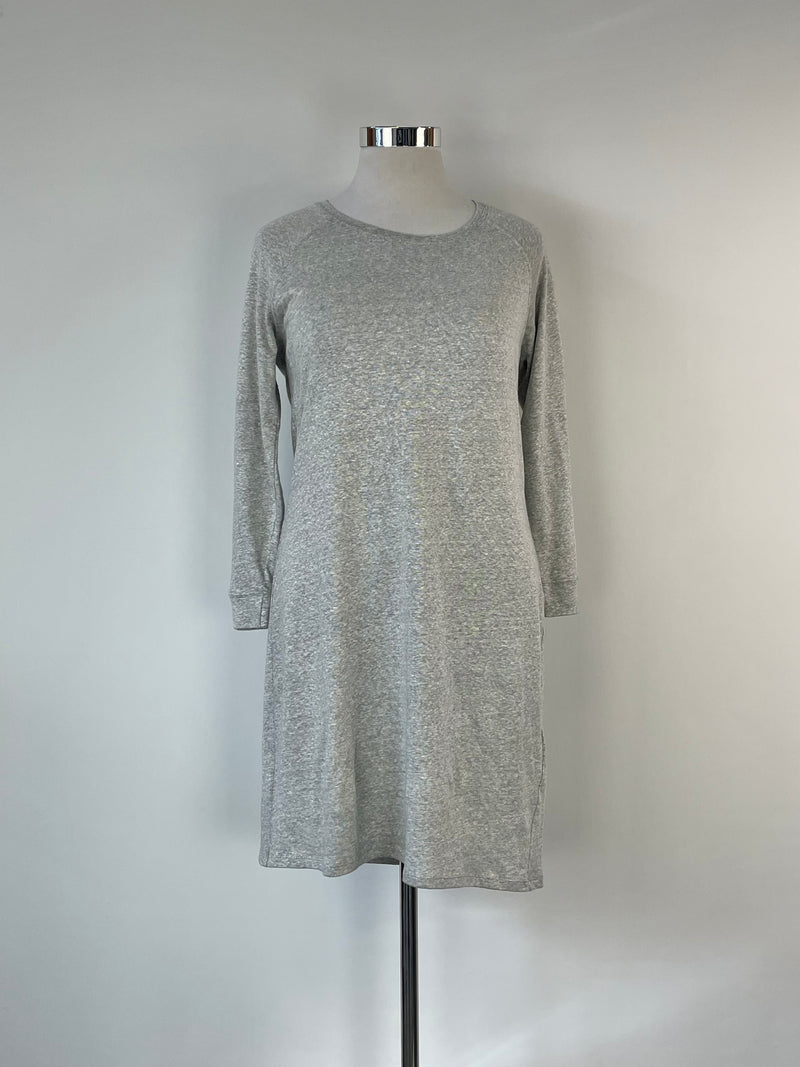 A.P.C. Rue Madame Paris Stone Grey Linen Blend Shift Dress - L