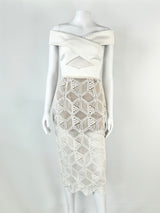 Asilio 'Nadia' White & Beige Lace Dress - AU8