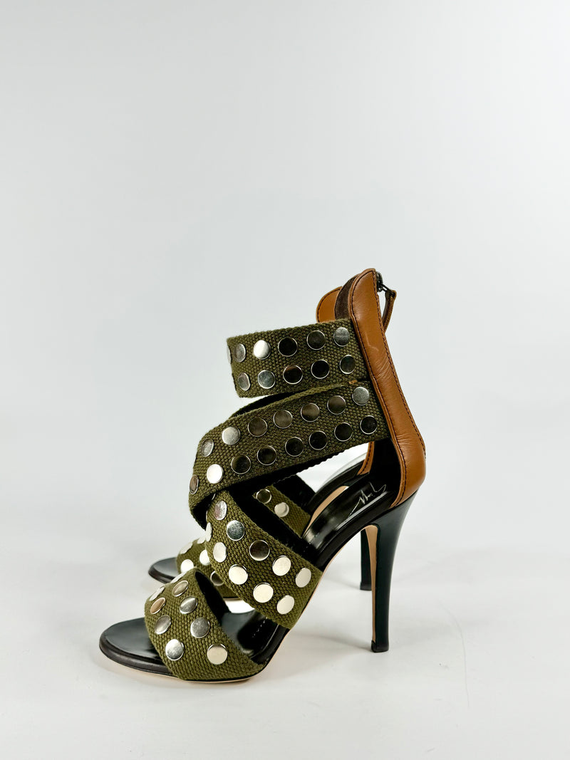 Guiseppe Zanotti Olive Green Stilettos - EU35.5