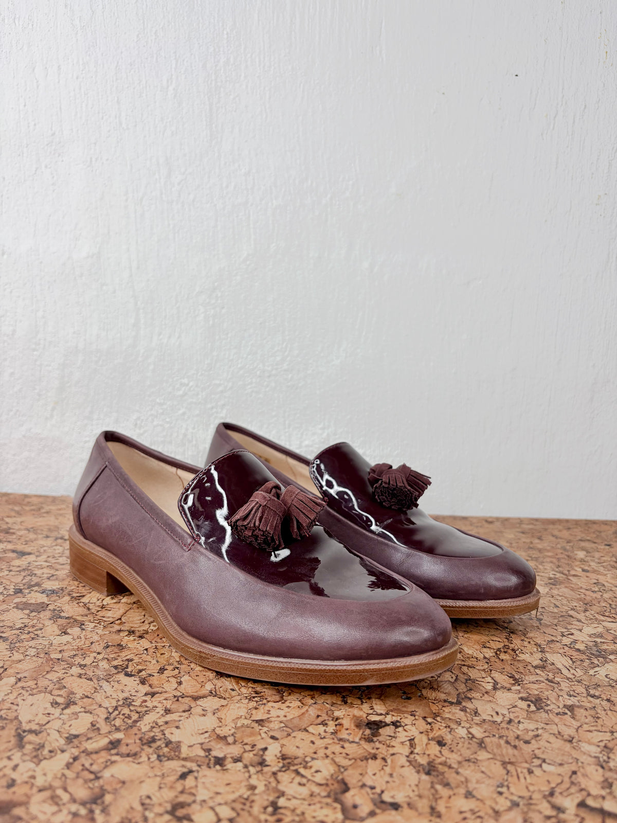 Collection by Clarks Dark Burgundy Leather Tasseled Loafers - EU37