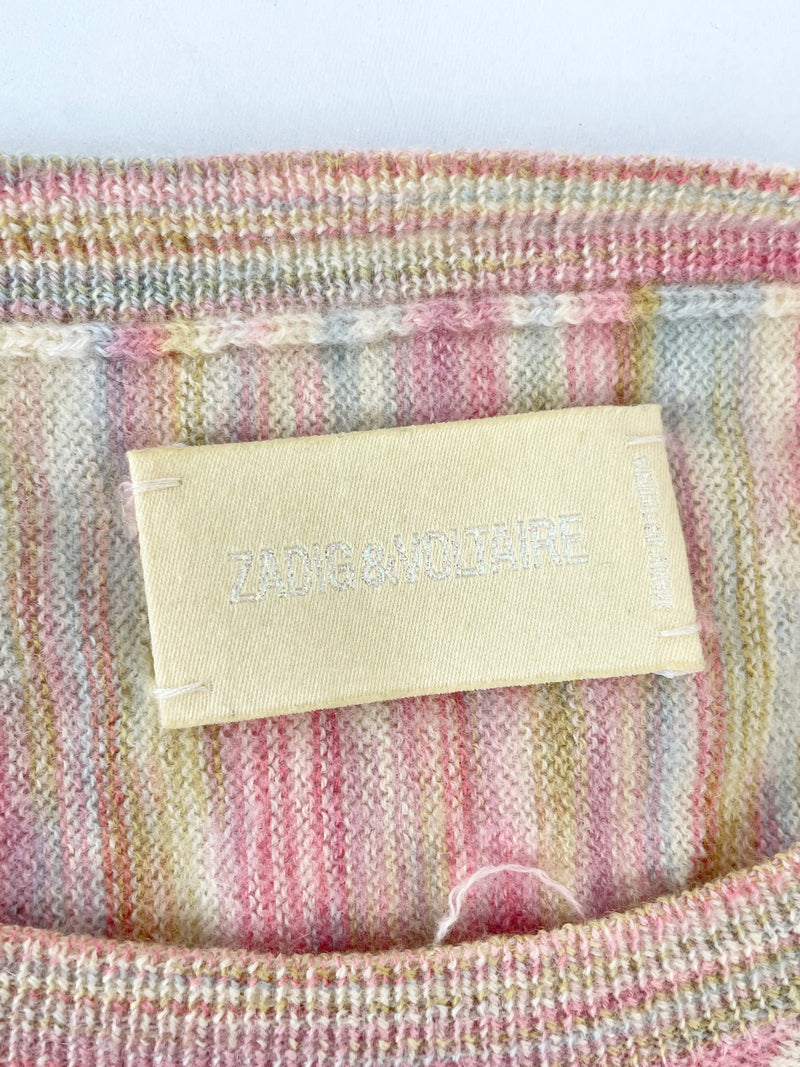 Zadig & Voltaire Pastel Multicolour Cashmere Sweater - S