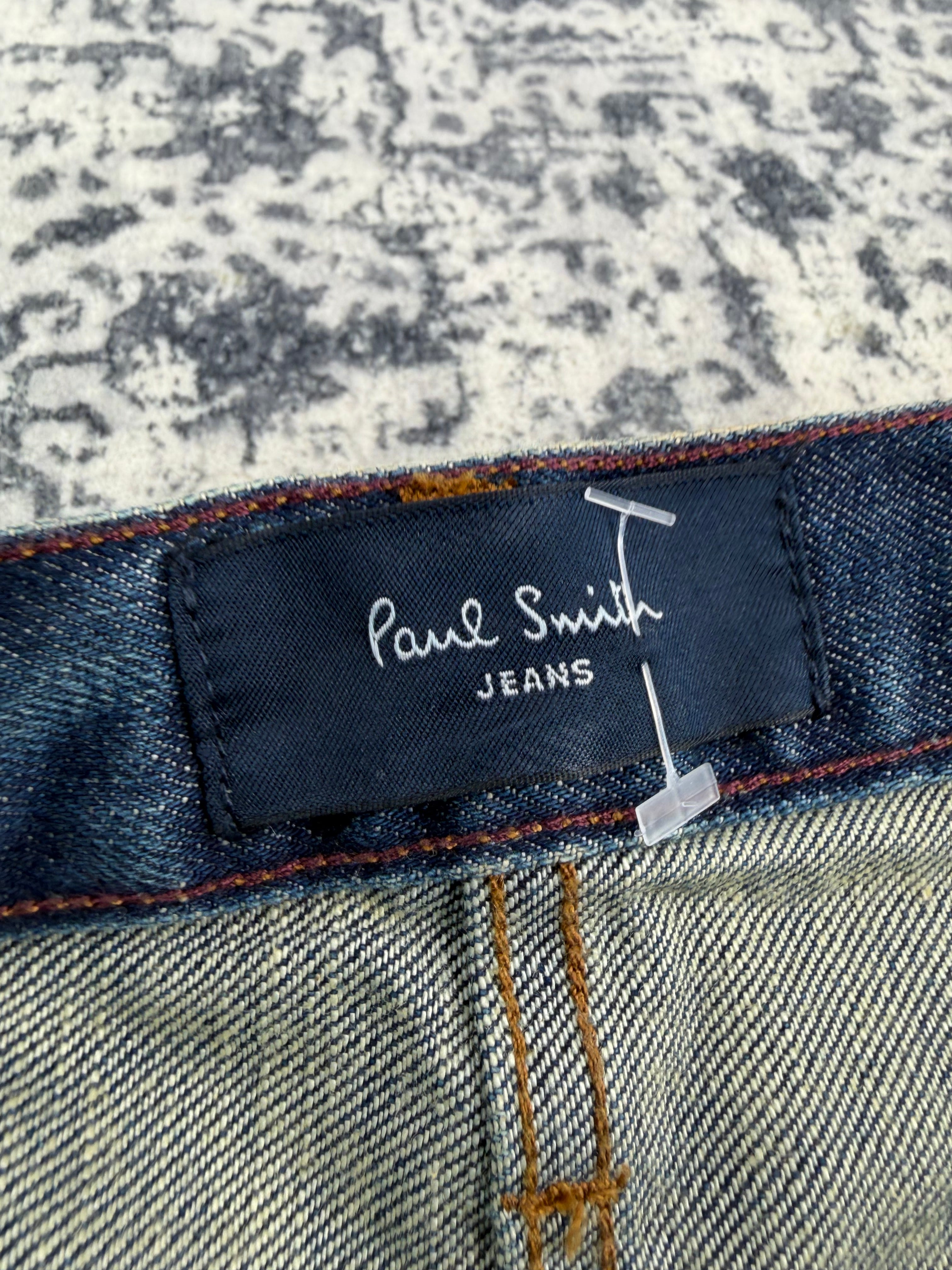 Paul Smith Blue Mid-Wash Denim Tapered Leg Jeans - 34R