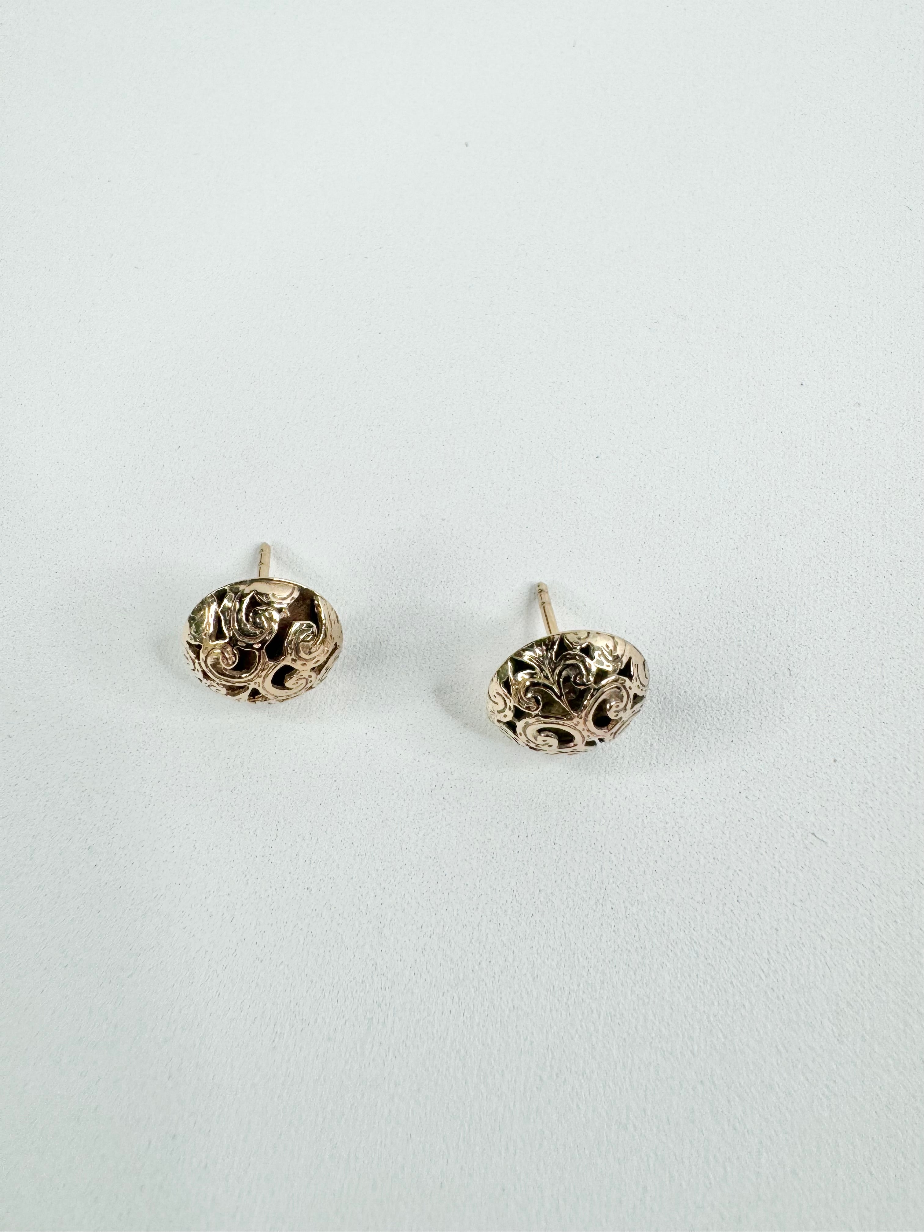 9ct Gold Filigree Stud Earrings
