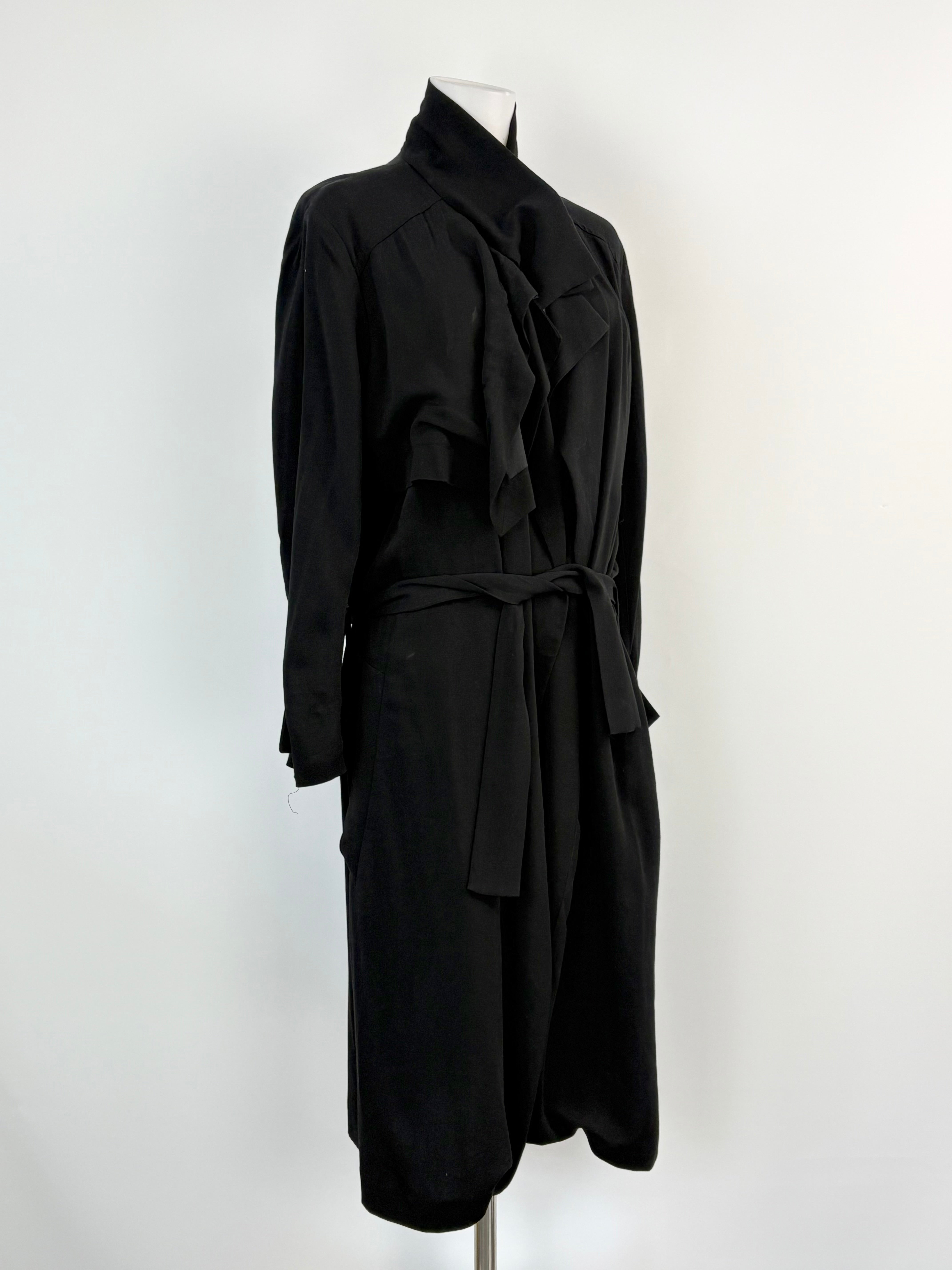 IRO Black Press-Stud Longline Coat - AU10