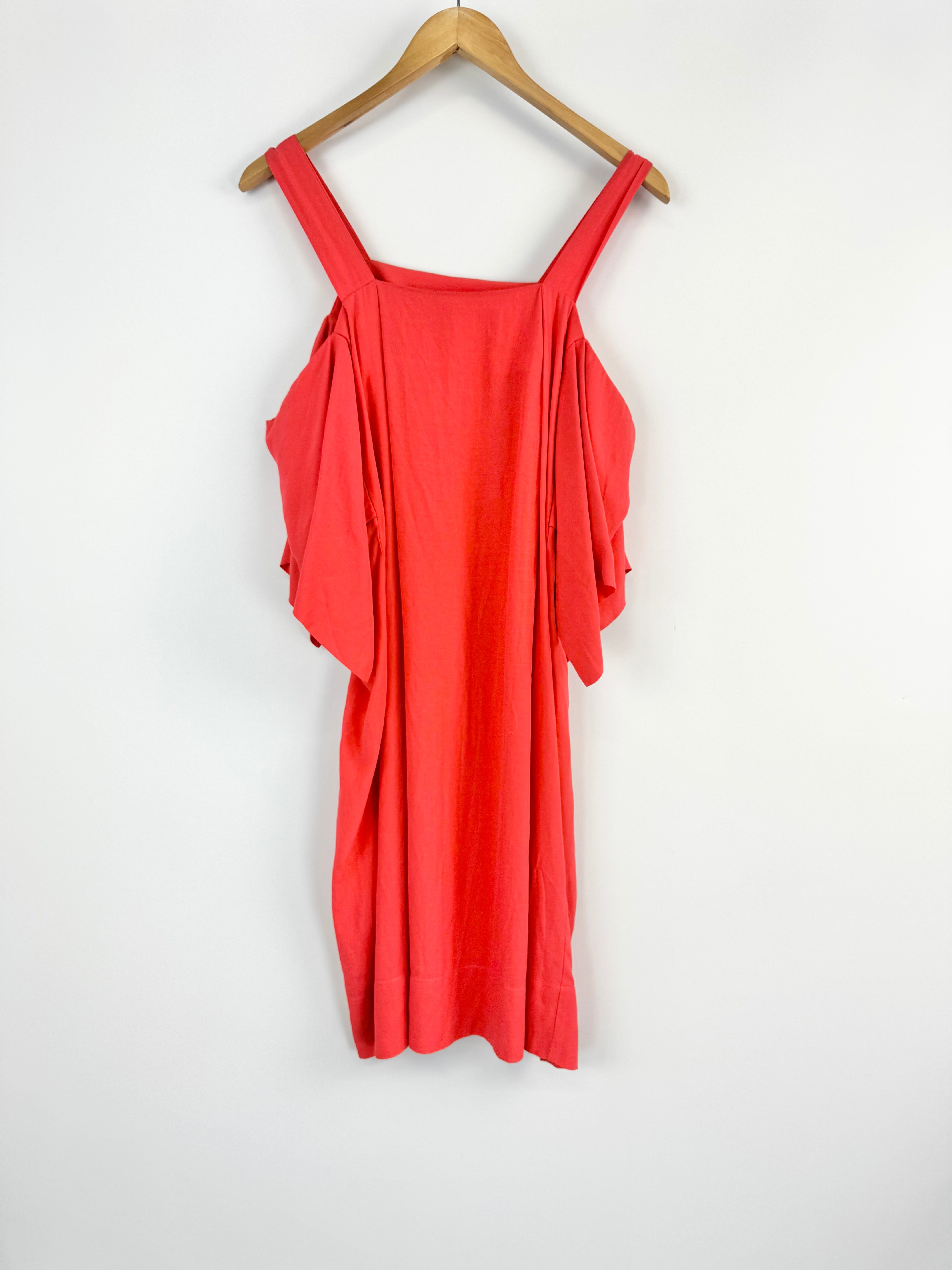 Obus Grapefruit Strap & Short Sleeve Knee-Length Dress - AU10/12