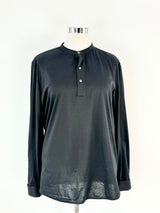 Cos Black Cotton Long Sleeve Shirt - XL