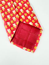 Ermenegildo Zegna Red Floral Silk Tie