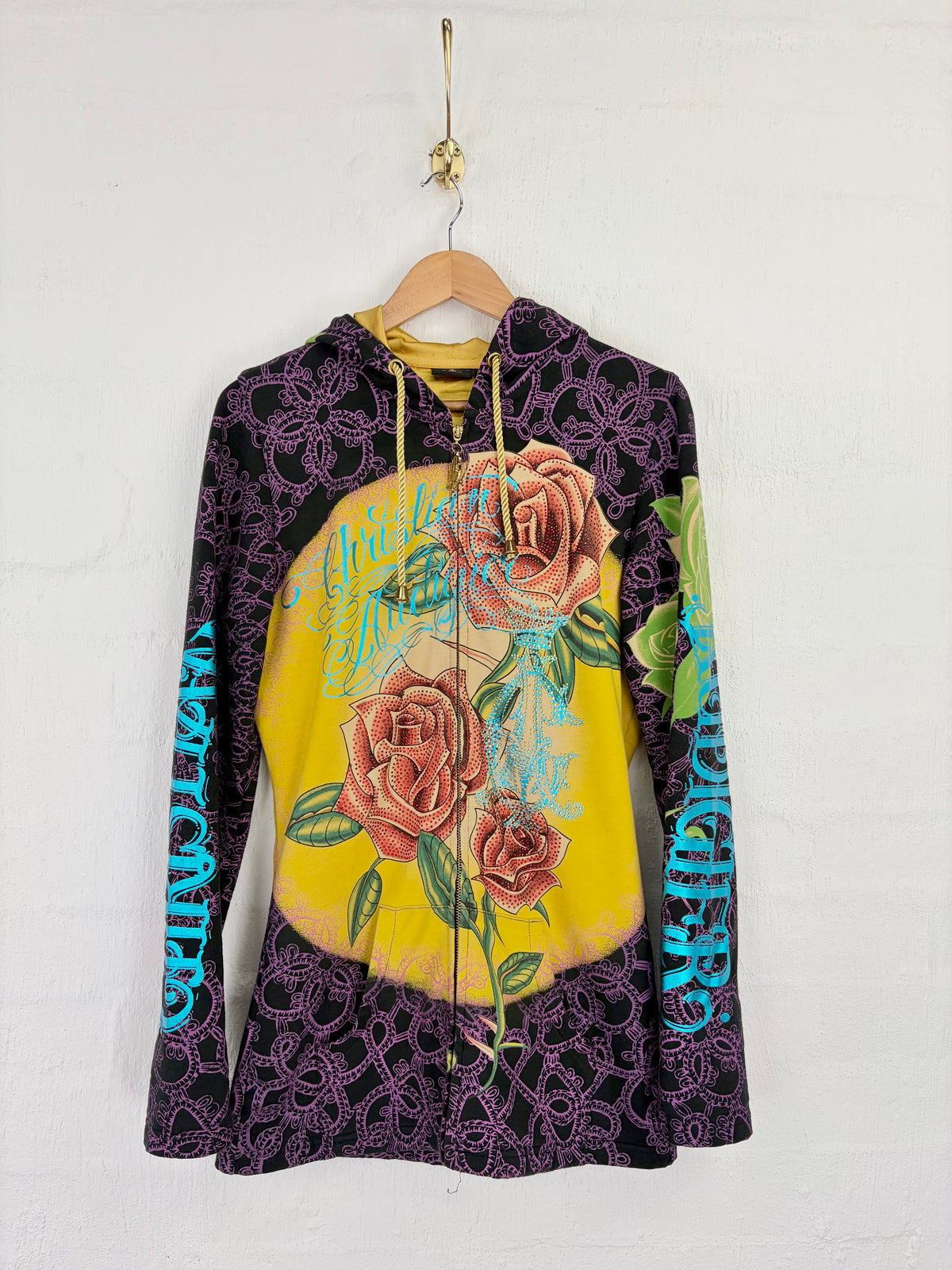 Christian Audigier Ed Hardy Rhinestone Zippered Hoodie - AU12/14