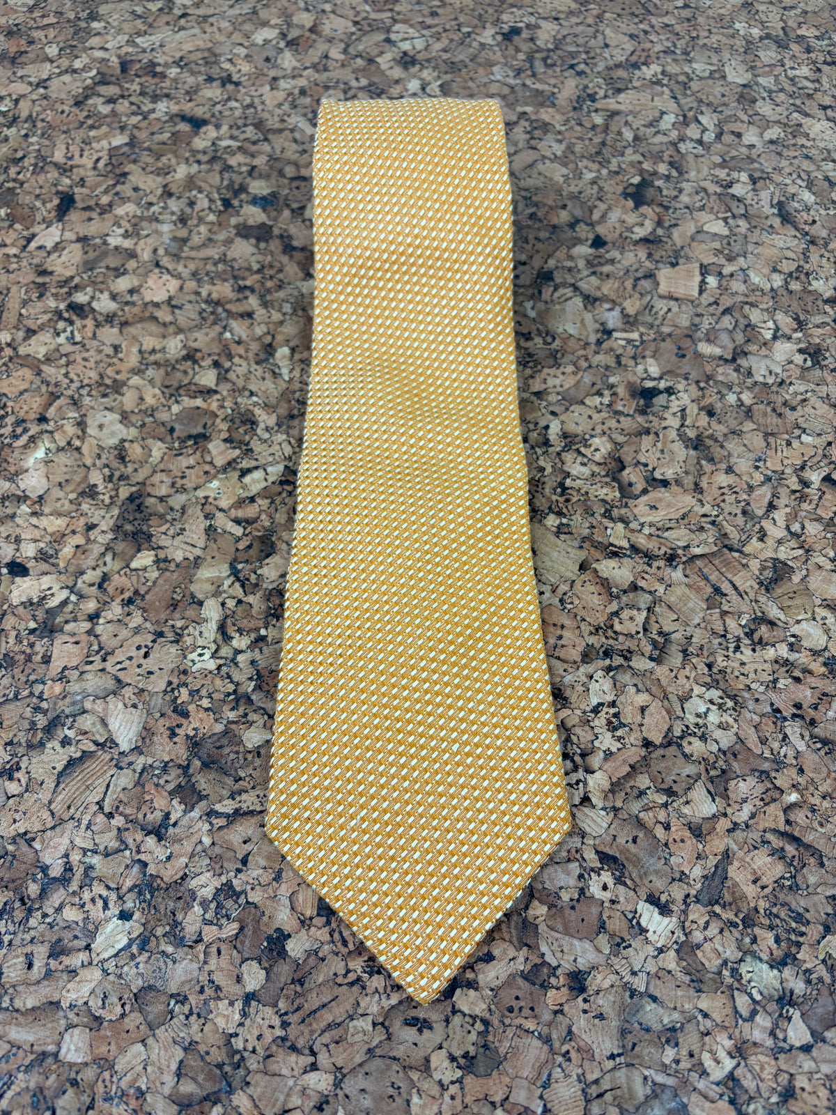 Versace Classic V2 Marigold Woven Linen & Silk Tie