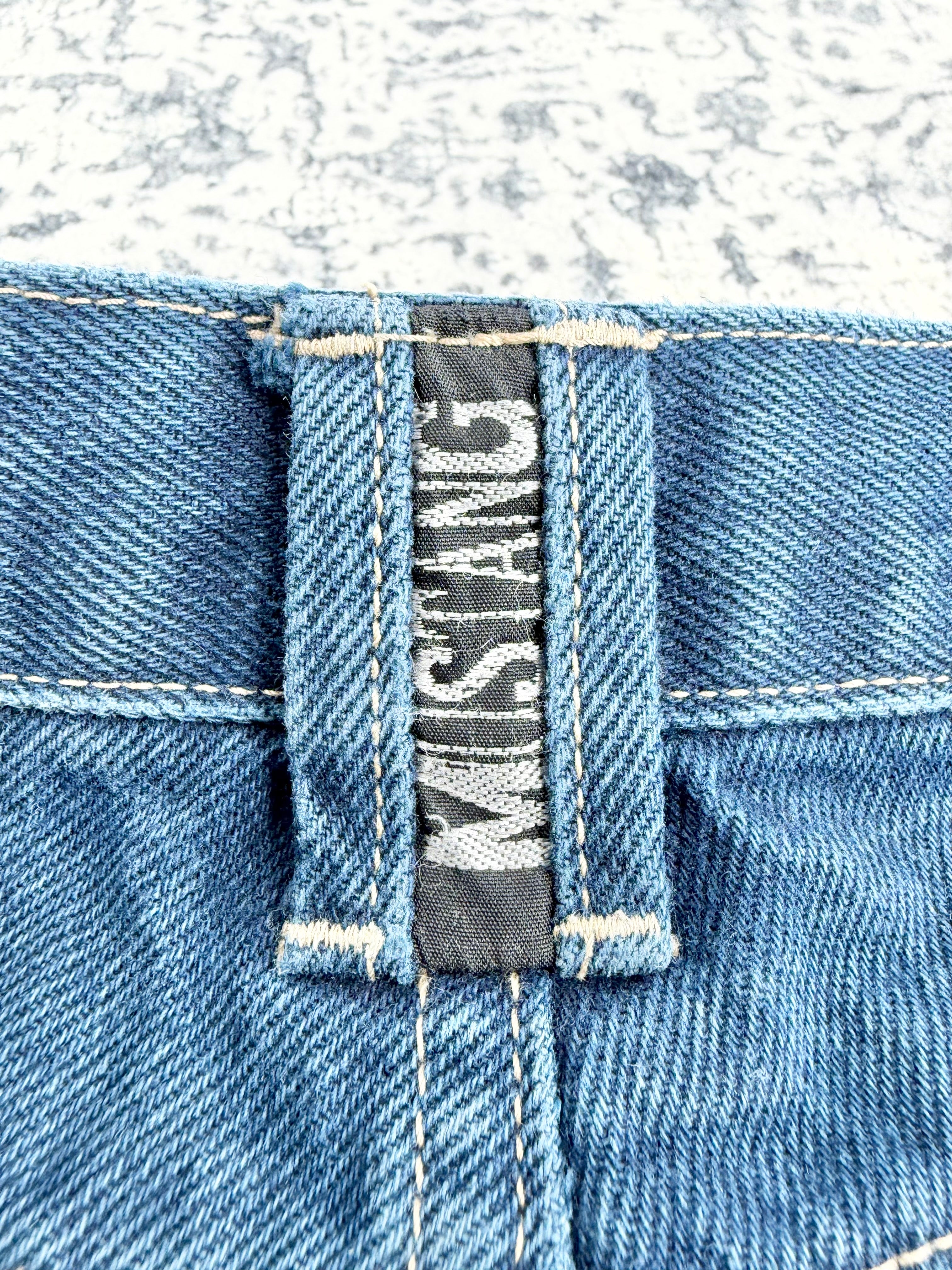 Mustang Blue Denim Button Up Jeans - AU14