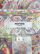 Monza Italy Sheer Floral Print Shirt - L