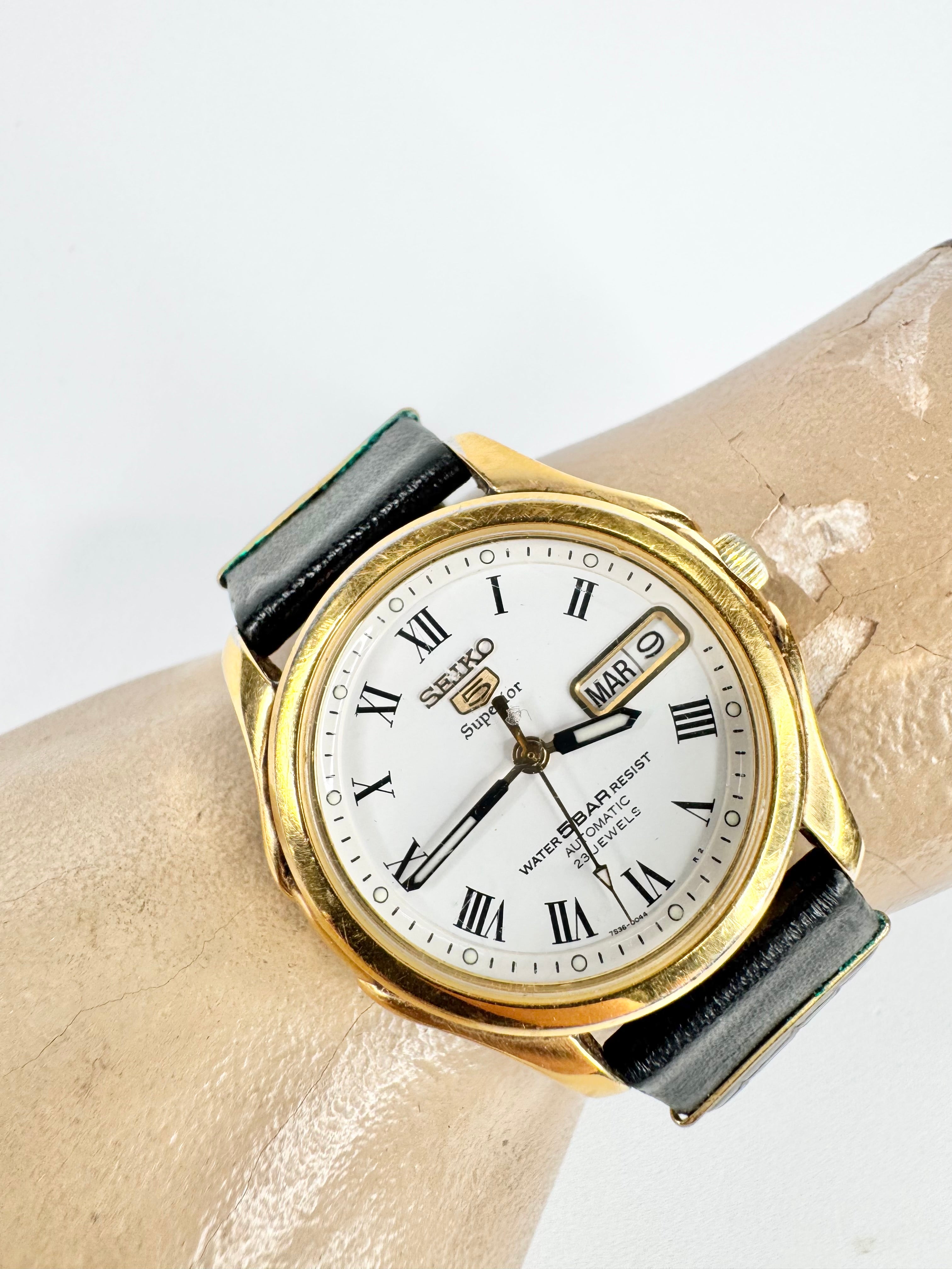 Seiko Gold Toned Superior 5 Automatic Watch