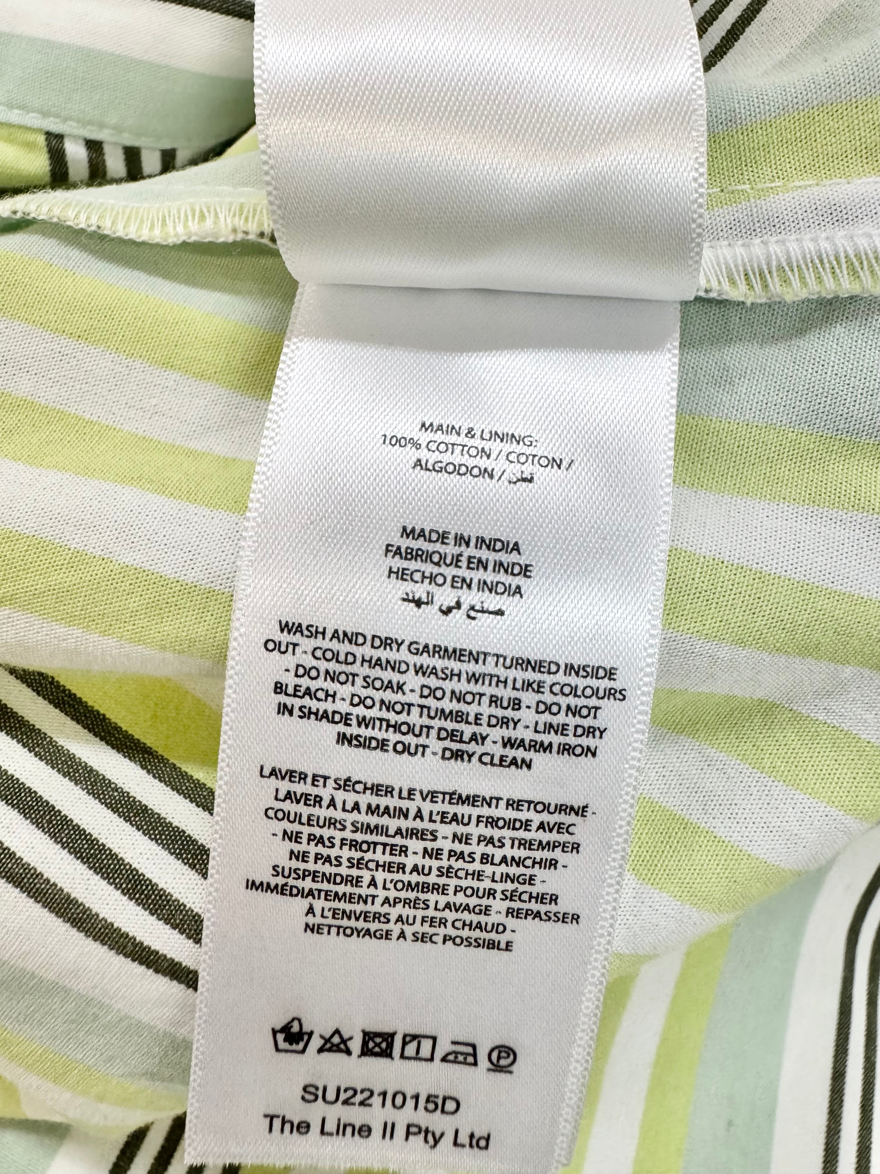 Significant Other Green Striped Cotton 'Nola' Cut Out Maxi Dress - AU8