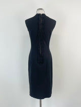 Lanvin Paris Black Wool & Angora Blend Sleeveless Midi Dress - AU8