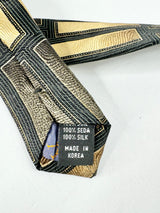 Valerio Garati Handmade Black, Gold & Green Silk Tie