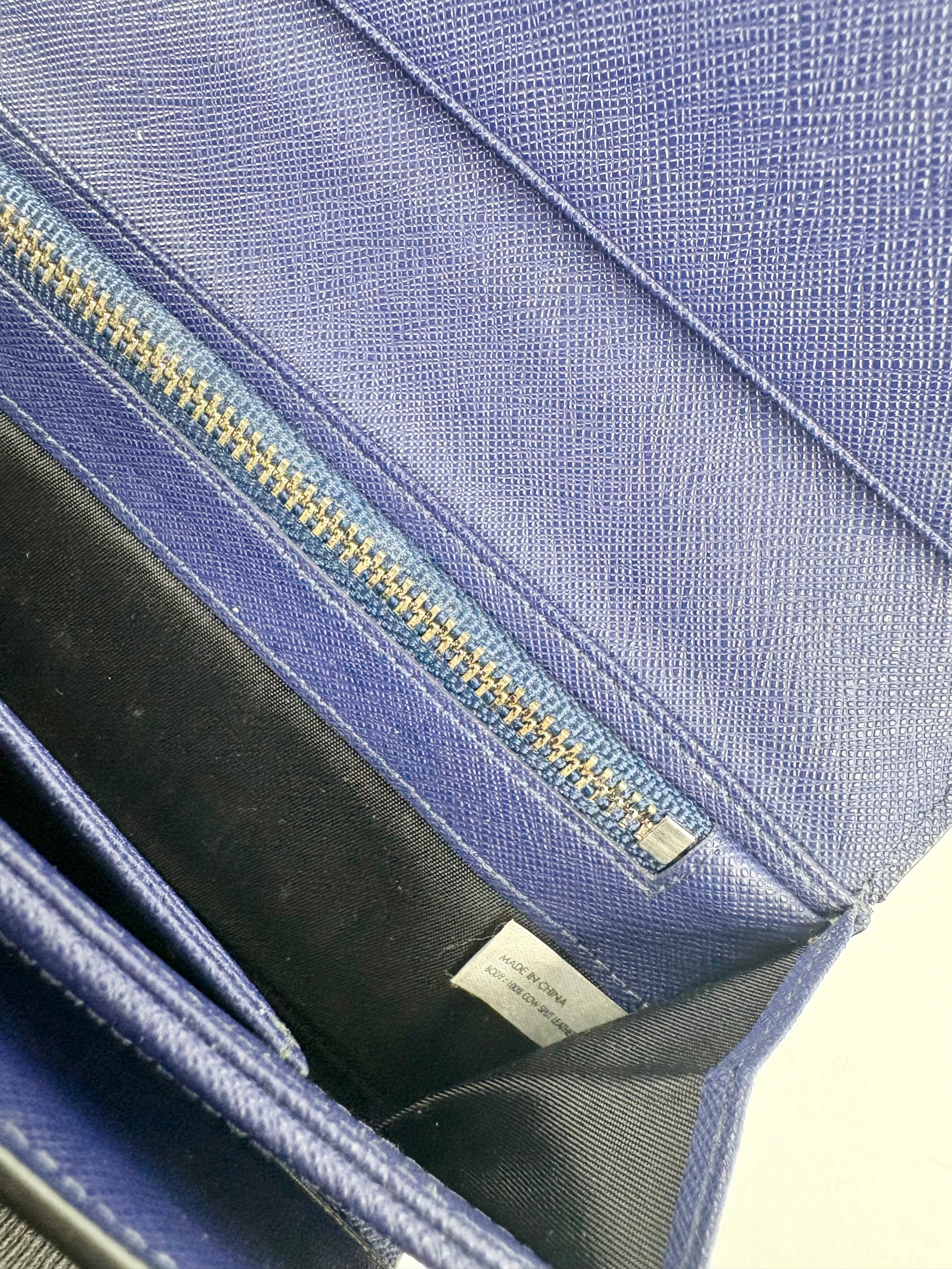 Calvin Klein Indigo Leather Trifold Wallet