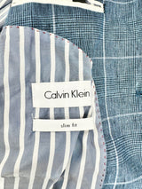 Calvin Klein Aegan Blue Prince of Wales Check Blazer - S