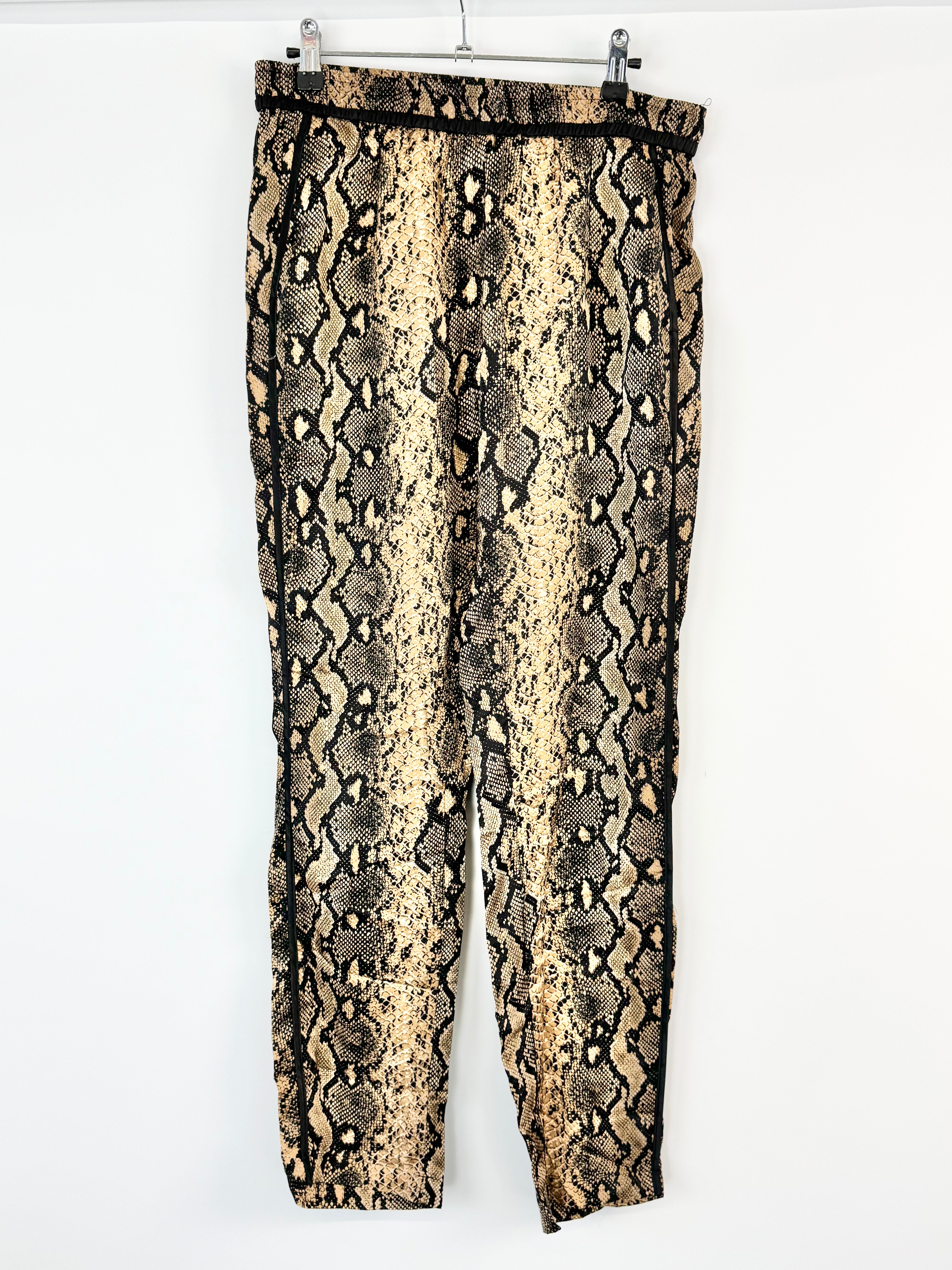 Munthe Gold Snakeskin Pattern Viscose Slacks - AU8