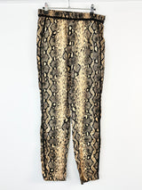 Munthe Gold Snakeskin Pattern Viscose Slacks - AU8