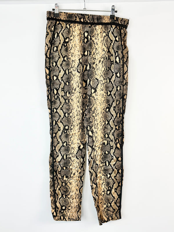 Munthe Gold Snakeskin Pattern Viscose Slacks - AU8